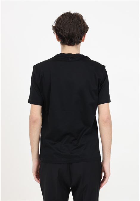 T-shirt da uomo nera con logo cucito sul retro IM BRIAN | TS2908009